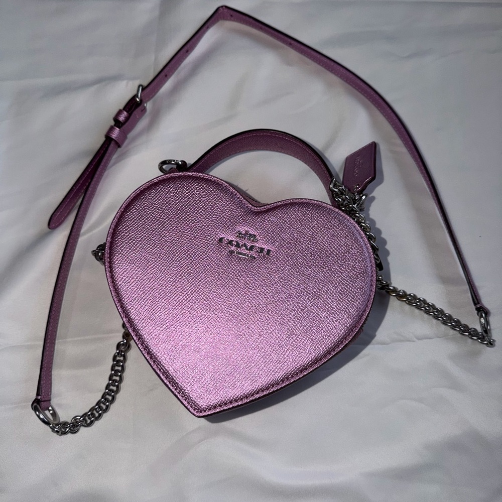 Coach Heart-Shaped Crossbody Bag in Pink
